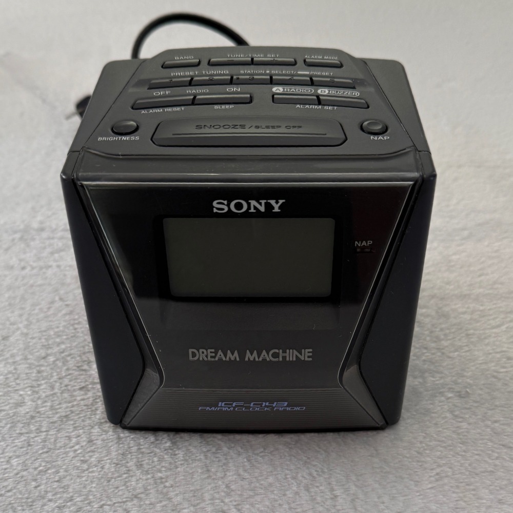 Sony Dream Machine ICF-C143 AM/FM Clock Radio Alarm Snooze Black Tested
